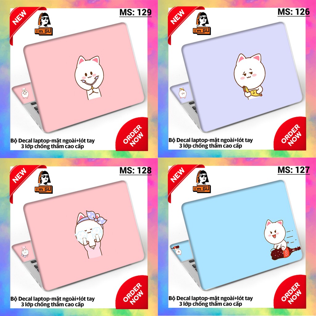 BỘ DECAL DÁN BẢO VỆ TRANG TRÍ LAPTOP  Decal cao cấp 3 lớp chống thấm TẤT CẢ CÁC DÒNG MÁY MACBOOK/ACER/HP/DELL