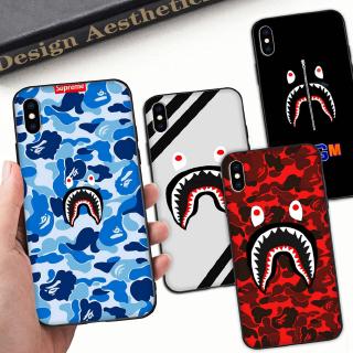 Ốp điện thoại dẻo viền đen họa tiết logo Bape độc đáo cho iPhone 12 MINI Pro Max 5 5S SE Cover YU14