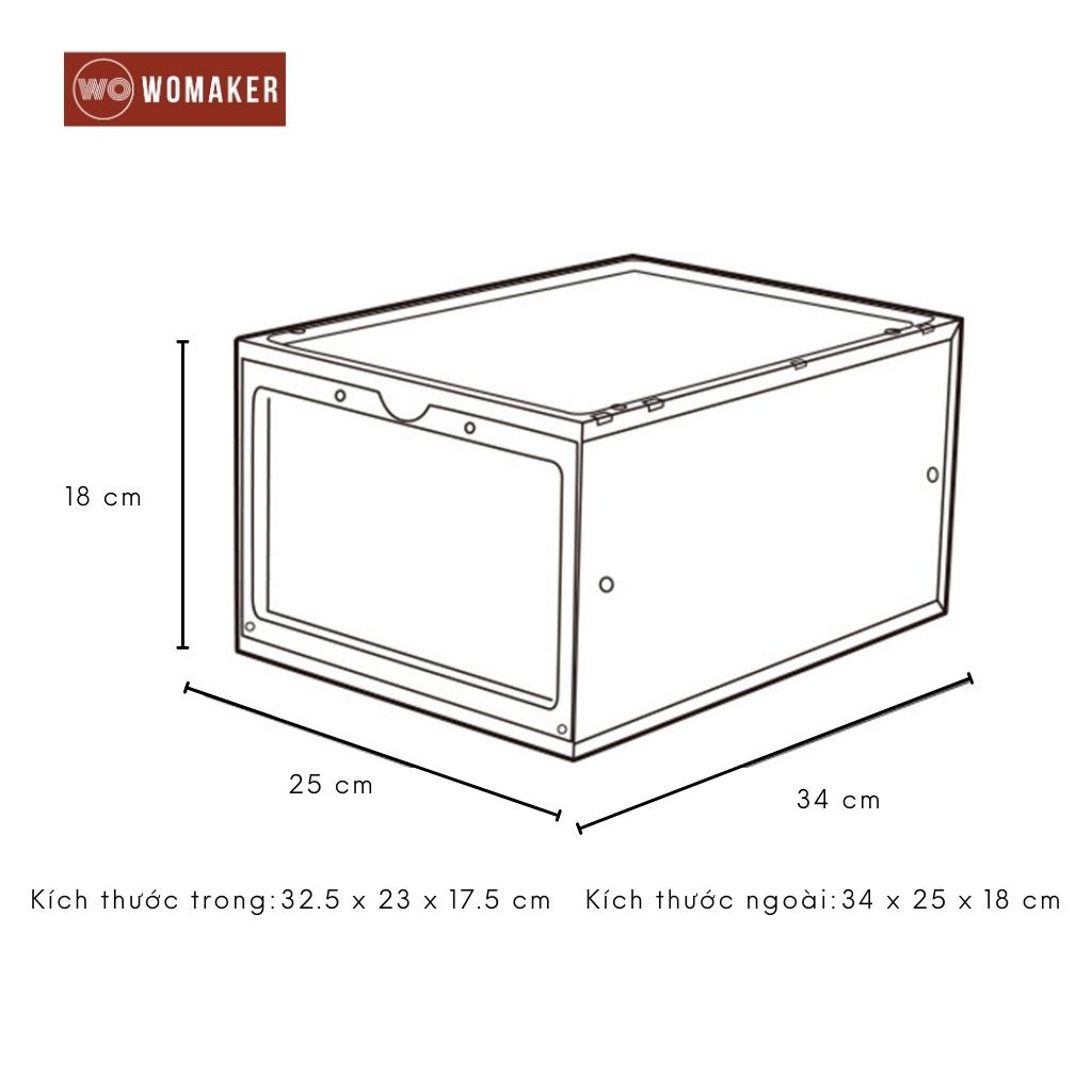 [Xả Kho Thanh Lý] Hộp Đựng Giày Giá Rẻ Bằng Nhựa Cứng Láp Ráp, Nắp Cửa Kính Nam Châm Trong Suốt