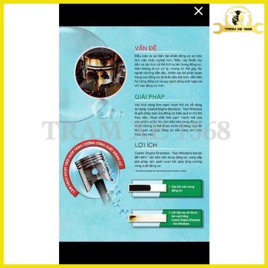 Dung Dịch Súc Rửa Động Cơ Xe Máy Ô Tô Castrol Engine Shampoo Làm Sạch và Tăng Cường Công Suất Hàng Nhập Khẩu Thái Lan