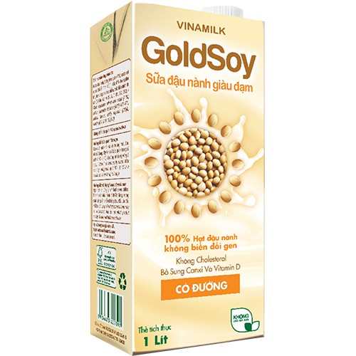 Combo 4 hộp Sữa đậu nành Vinamilk Goldsoy giàu đạm 1 lít