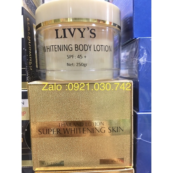 Kem trắng da toàn thân body livy vàng loại 1 hủ 250g
