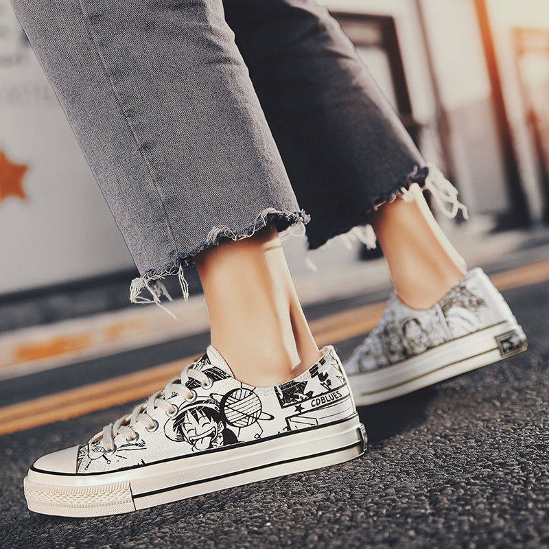 One Piece Graffiti Canvas Trend High Top giày nam | BigBuy360 - bigbuy360.vn