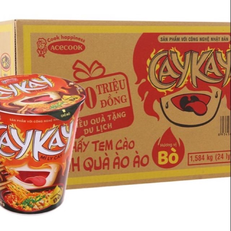 Combo 10 ly mì CayKay Vị Bò 67g