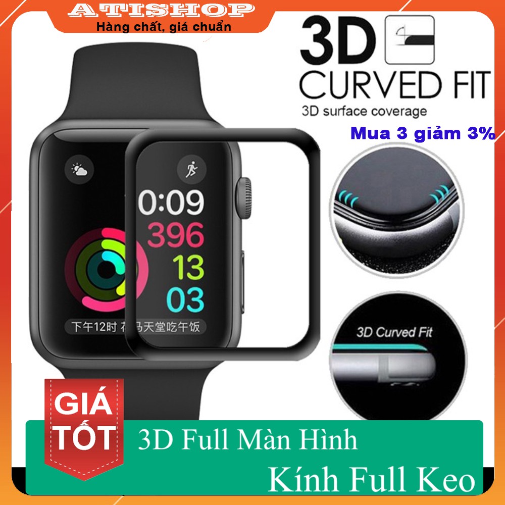 Cường lực Full màn - 5D Apple Watch 38mm - 42mm-Loại xịn