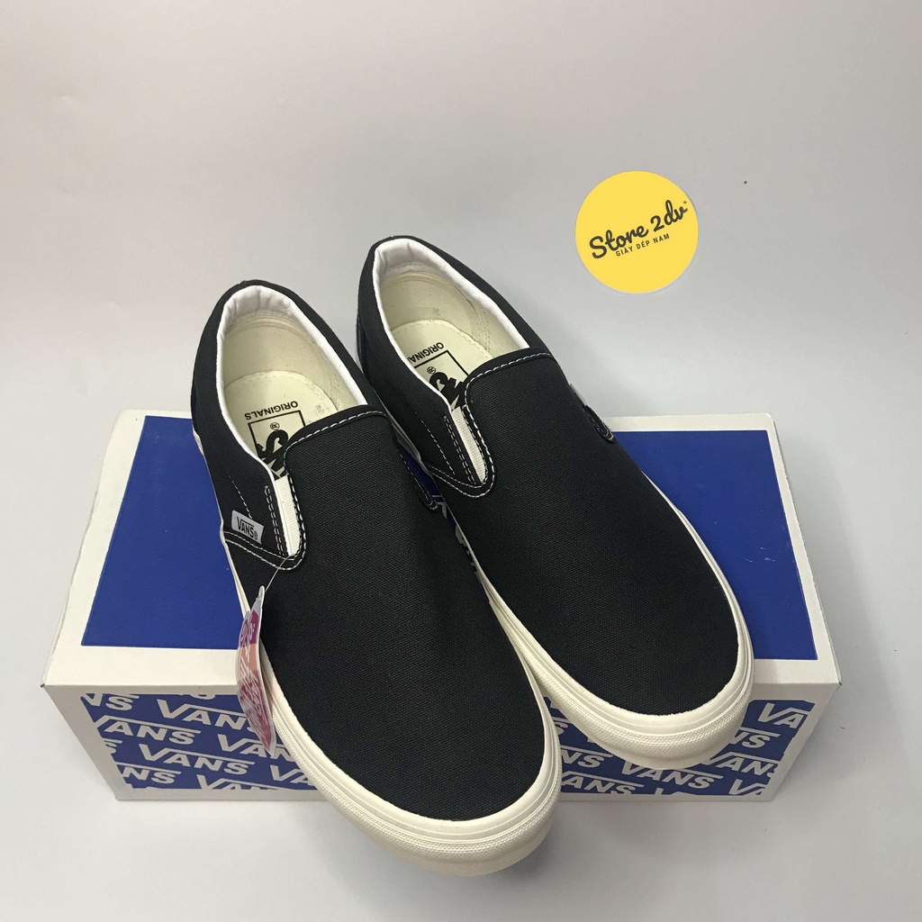 [Tặng Kèm Hộp + Vớ Xinh]Giày Vans Xỏ Đen Vault Slip On Black White