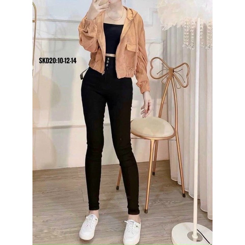quần skiny cạp cao bigsize 3 nút ảnh thật | BigBuy360 - bigbuy360.vn