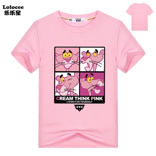 Áo thun in hoa màu Pink Panther cho bé 2019 Quần áo cotton ngắn tay mùa hè