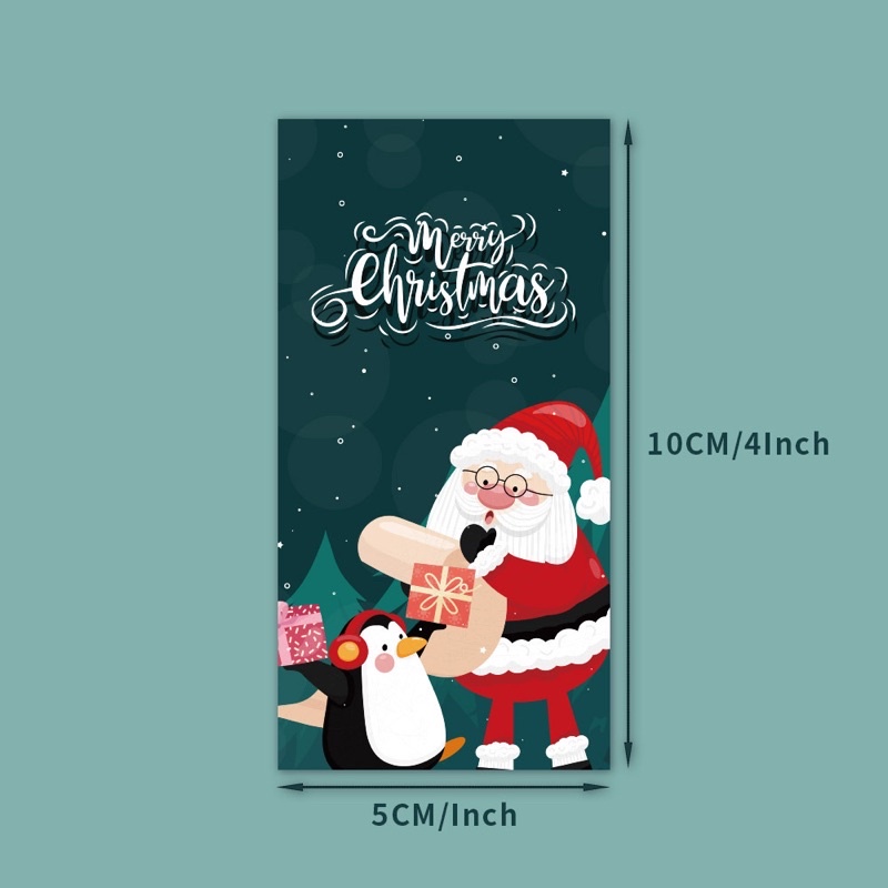 Set 2 tem niêm phong hộp quà, túi quà Noel size 5 x 10 cm