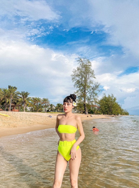 [ HÀNG MỚI VỀ] Bikini neon lưng cao có gen bụng sexy