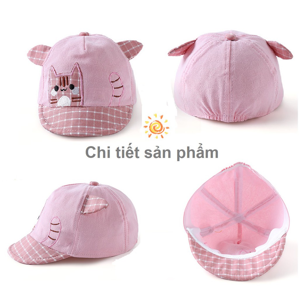 Mũ lưỡi trai mèo cute cho bé trai bé gái từ sơ sinh đến 1,2 tuổi