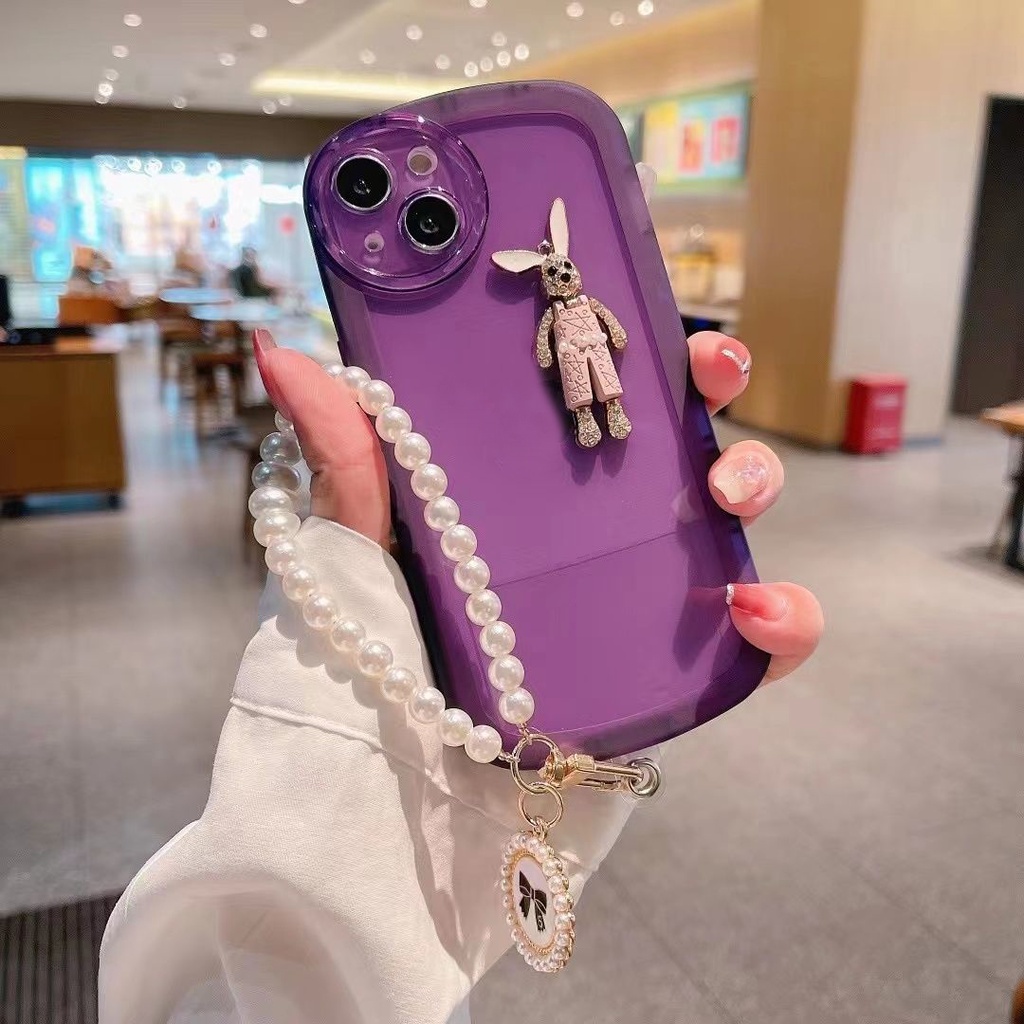Ốp lưng iphone bánh mì gắn charm đá thỏ playboy 7plus/8plus/x/xr/xs/11/12/13 pro/max/plus/promax- Dino case