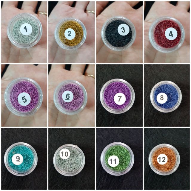 Hạt thủy tinh màu trang trí móng - resin