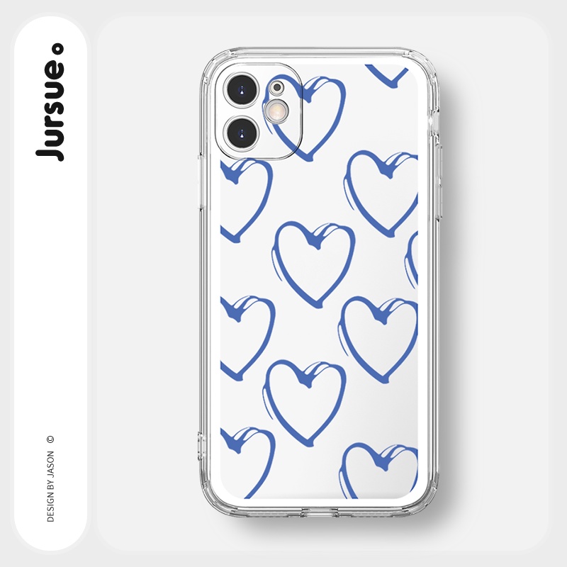 Ốp lưng JURSUE mềm viền vuông hình dễ thương đẹp cho iPhone 13 12 11 Pro Max SE 2020 X XR XS ip 8 7 6 6S Plus kute Y226