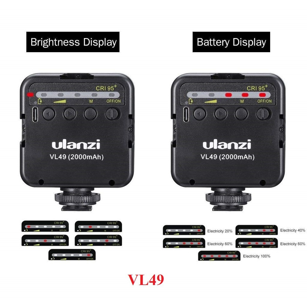 (CÓ SẴN) Đèn Led trợ sáng quay phim, livestream Ulanzi VL49 - 49 LED cho điện thoại, Gopro, máy ảnh, máy quay, ..