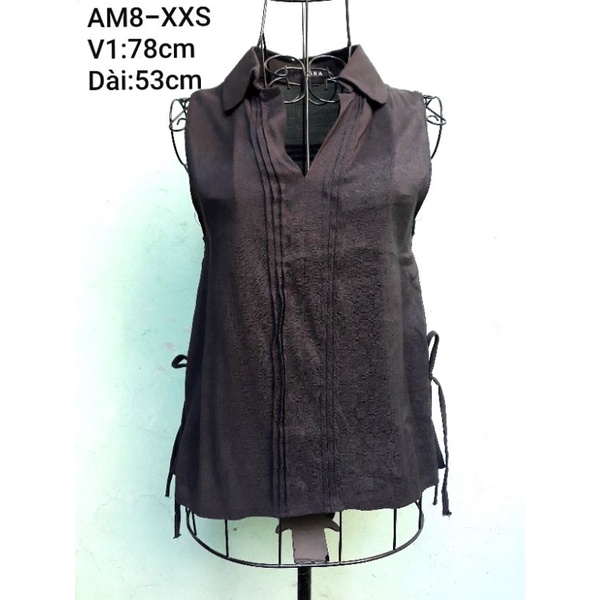 Áo kiểu lững đen hàng thanh lý chưa sử dụng, size XXS