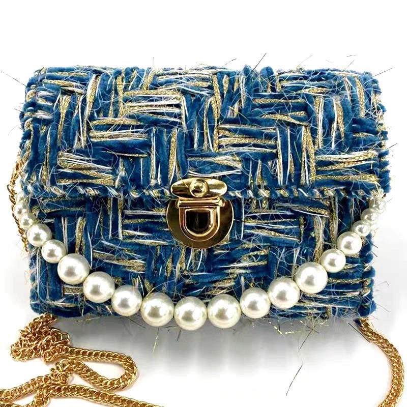 Len nhung xù kim tuyến làm túi Handmade siêu sang