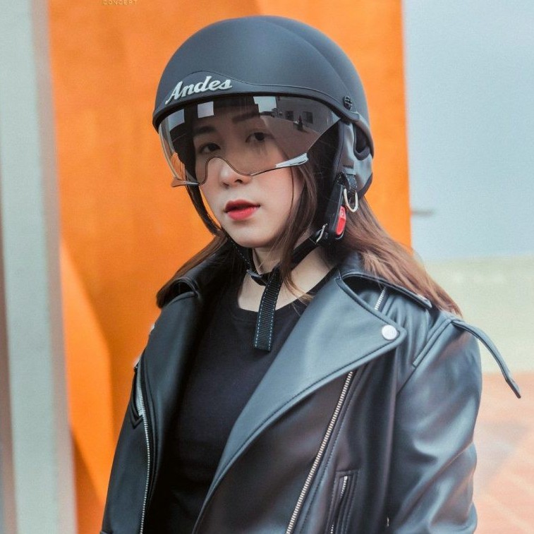 Mũ bảo hiểm nửa đầu có kính ẩn ANDES – M139