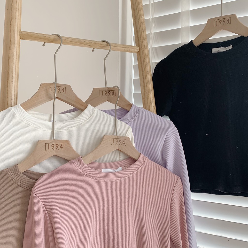 Áo thun tăm cơ bản dài tay cổ tròn AP419 LOLLIE STUDIO | BigBuy360 - bigbuy360.vn