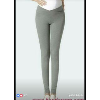 Quần legging bầu dài cạp chéo Hàn Quốc