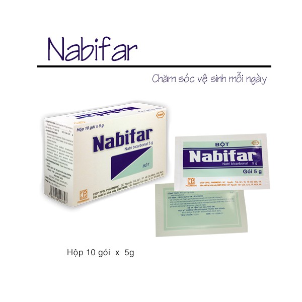 Muối vệ sinh phụ nữ Nabifar dược liệu Pharmedic hộp 10gói x 5g