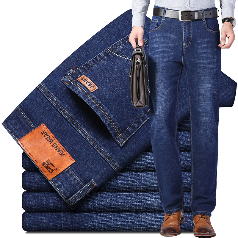 Quần Jeans Denim Ống Đứng Thời Trang Cho Đàn Ông Trung Niên