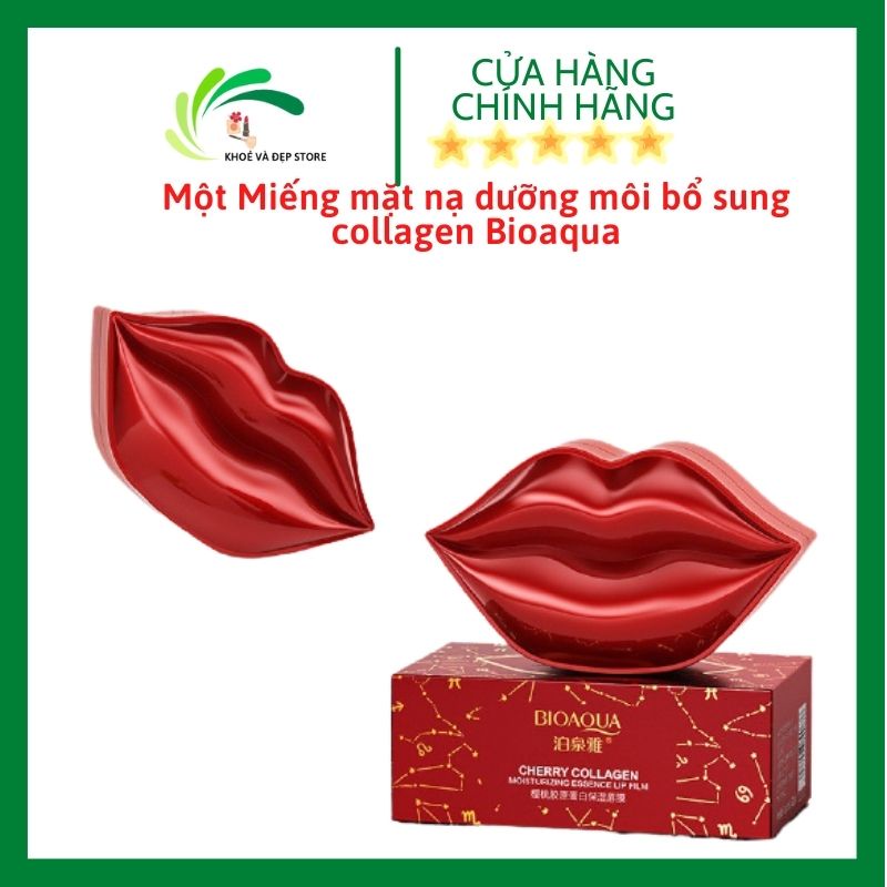 Hộp 20 Miếng Mặt Nạ Môi Cherry Collagen Bioaqua, Làm Hồng Môi, Giảm Thâm Môi, Mỹ Phẩm Nội Địa Trung