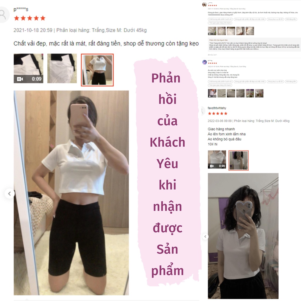Áo Croptop Nữ Tay Ngắn Phông Cổ Bẻ Sơ Mi Polo Thun Cotton Crt Kiểu Ôm Body Ulzzang Phong Cách Hàn Quốc MOLENTO M16