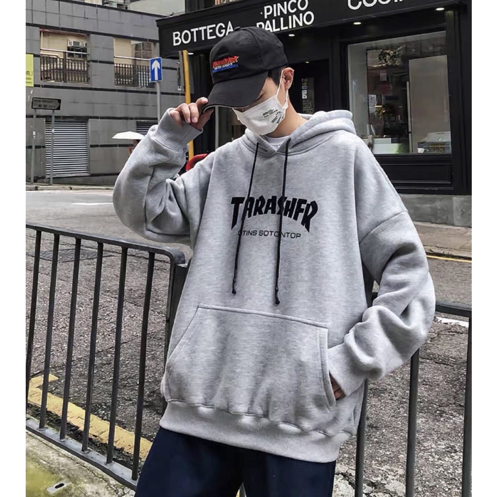 Áo hoodie TARASHFR dáng rộng thời trang, Nỉ bông siêu dày, Mũ siêu rộng unisex nam nữ