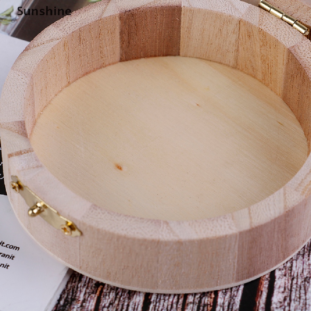 1 Hộp Quà Tặng Trang Sức Bằng Gỗ Hình Tròn