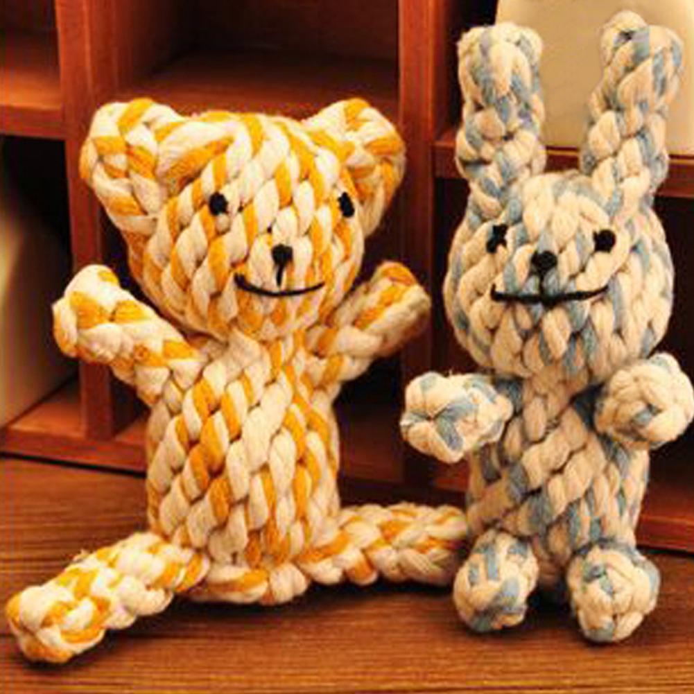 Fun Design Pet Toy Cute Braided Bear Chew Knot Toys Dog Puppy Strong Cotton Rope Play Drop Shipping #0108