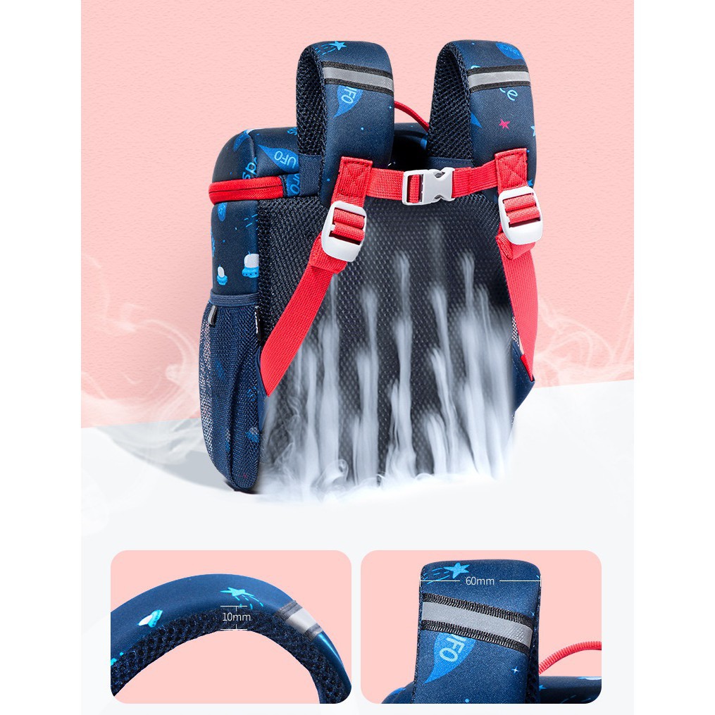 Balo UEK siêu nhẹ chống nước chống gù lưng cho bé Hibaby