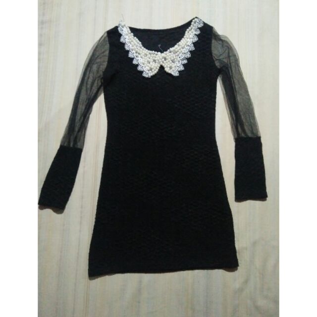 D05. Đầm thun tay thun lưới size S. Hàng thùng