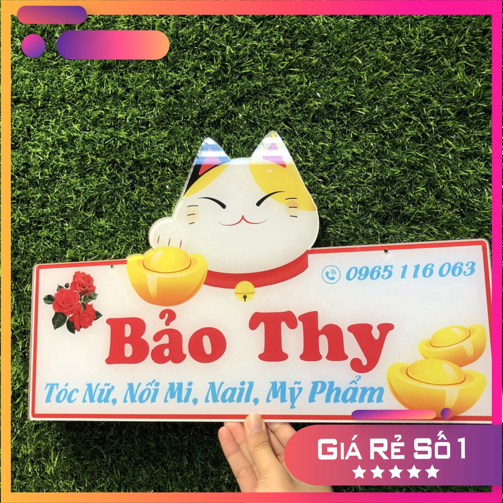 Bảng hiệu Mèo Thần Tài Nhật - Thiết kế in tên shop của bạn theo yêu cầu - DYI