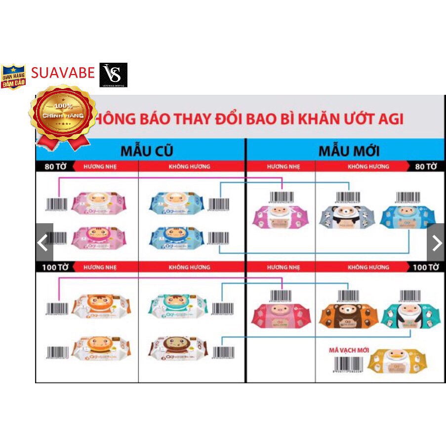 ✅ [FREE SHIP-COMBO] 06 Gói Khăn Giấy Ướt Agi Cao Cấp Không Mùi 100 Tờ - HÀ NỘI