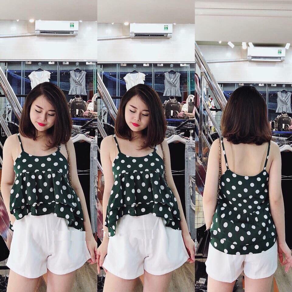 [ xả kho ] HS Áo hai dây đuôi cá chấm bi