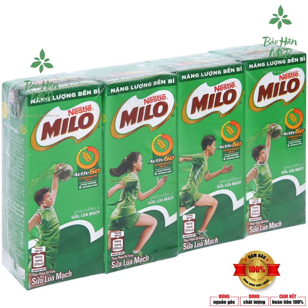 Sữa Milo Nestle 110ml và 180ml Lẻ [ Lốc x 4 Hộp ] [ Date Mới ]