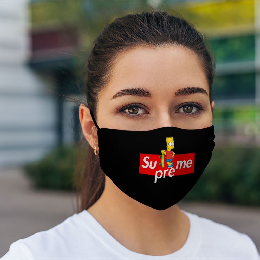 Khẩu trang vải nhật S.u.p.r.e.m.e_3596 CARTWELL vải cotton 100% kháng khuẩn có thể giặt và tái sử dụng cho nam nữ