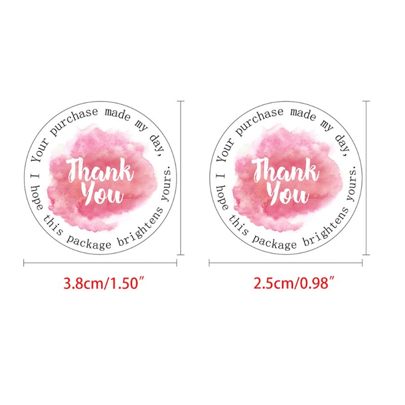 love* 500pcs Thank You Stickers Round Seal Labels Handmade Sticker for Candy Gift Box Thanks Stickers