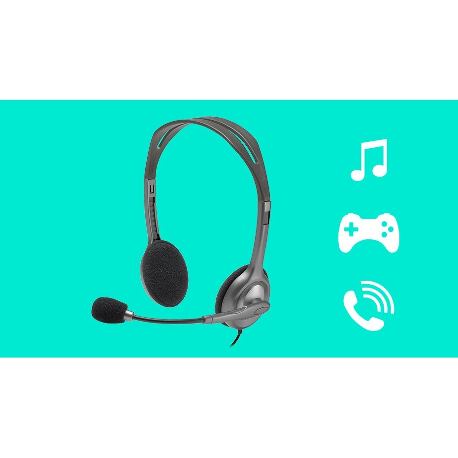 Tai nghe chụp tai có dây H110 Logitech Kết nối 2 Jack 3.5mm, Công nghệ âm thanh nổi
