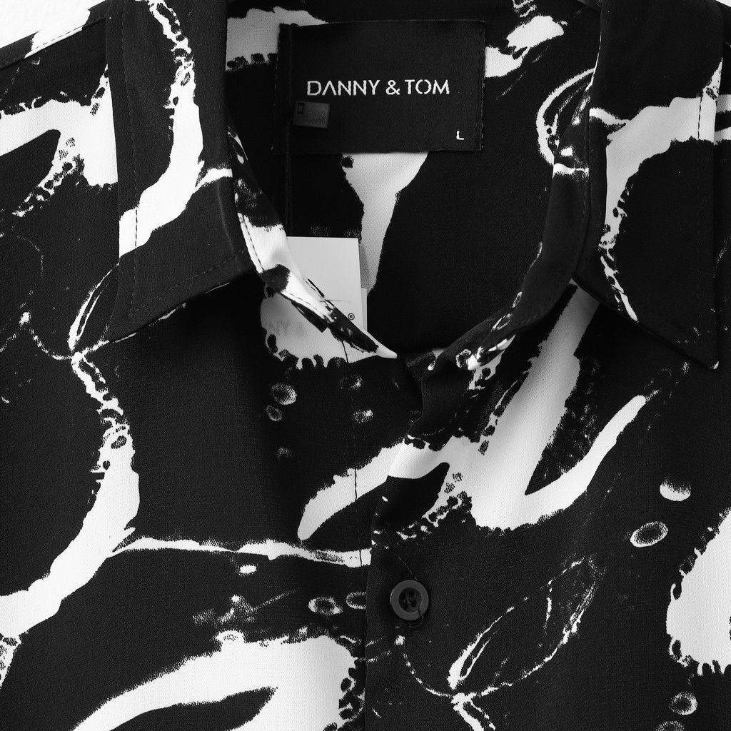 Áo sơ mi Tay ngắn Họa tiết Taru, Vải lụa Thoáng mát, Chống nhăn Form Regular Fit, Chuẩn đẹp , Năng động DN02 - DANNYTOM | BigBuy360 - bigbuy360.vn