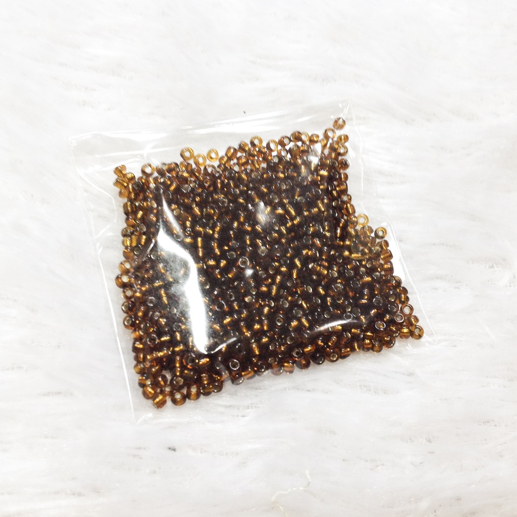 Hạt cườm kết áo nhiều màu tone tím 2mm trang trí váy đầm