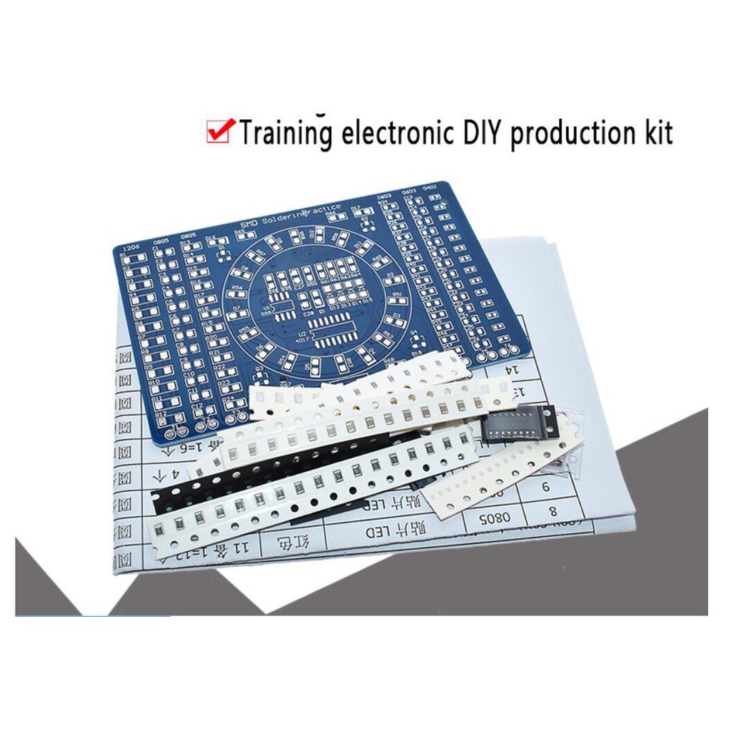 CD4017 Rotating LED SMD NE555 Soldering Practice Board DIY Kit Fanny Skill Training Electronic Suit