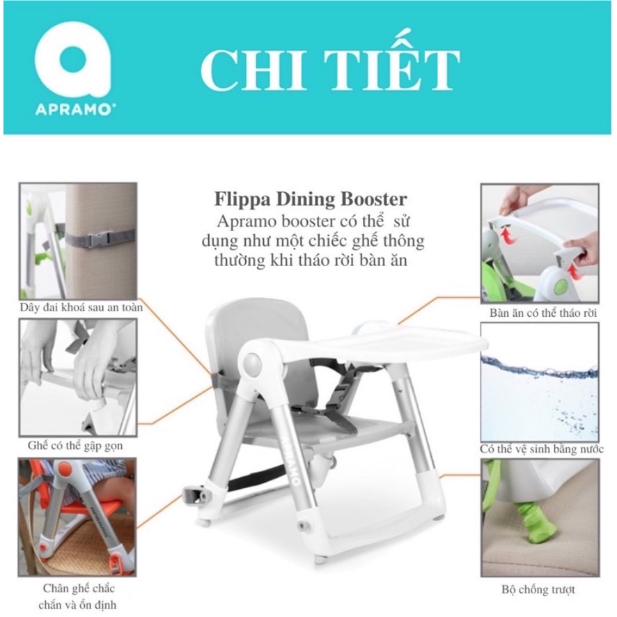 Ghế ăn dặm gấp gọn Flippa Apramo full box- full phụ kiện