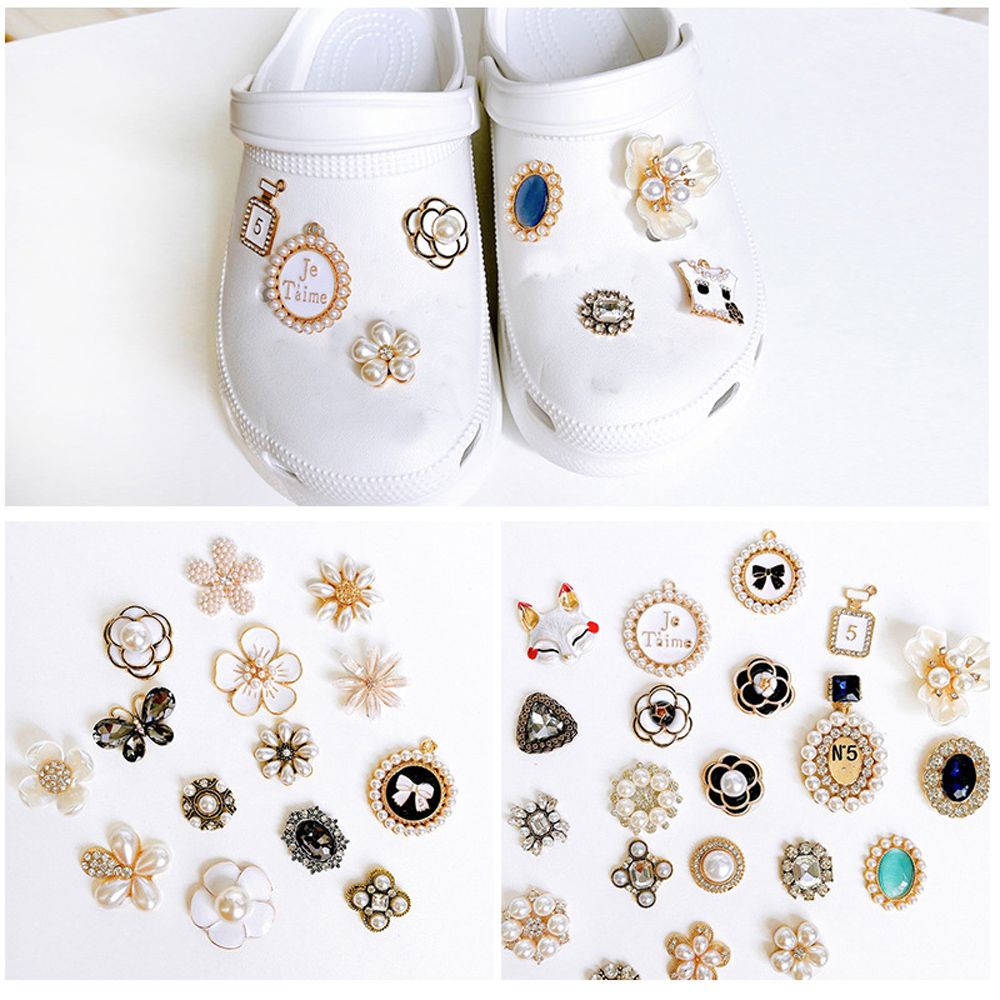 Set 5 phụ kiện đính ngọc trai dùng trang trí giày sandal thời trang cho nữ