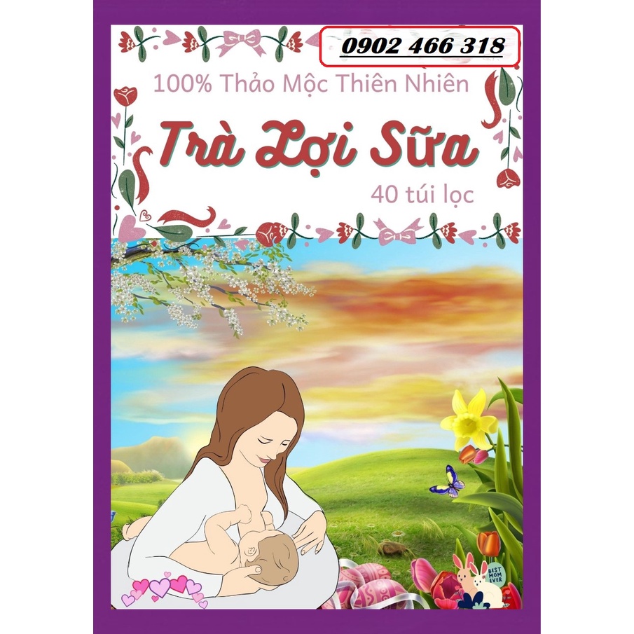 Trà Lợi Sữa - 40 Túi lọc, Thúc sữa mẹ, phòng chống hậu sản, giảm mệt mỏi sau sinh