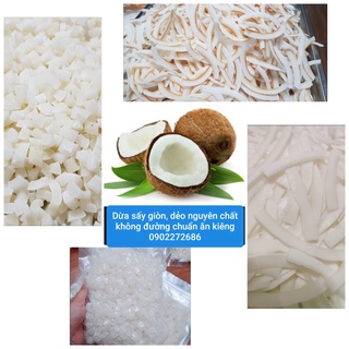 Dừa sấy giòn nguyên chất không đường, ăn kiêng das/keto/lowcarb