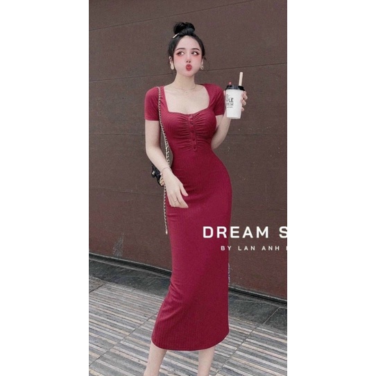 (FREE SHIP) ĐẦM BODY THUN GÂN TÔN DÁNG SEXY SIÊU XINH PU VALENTINNA
