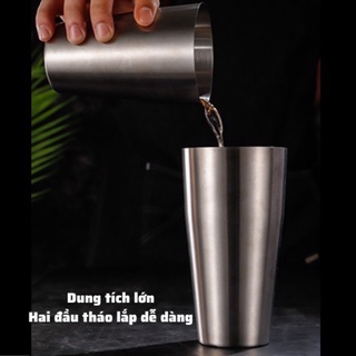 Bình Lắc Shaker 2 Mảnh pha chế cocktail chất liệu inox