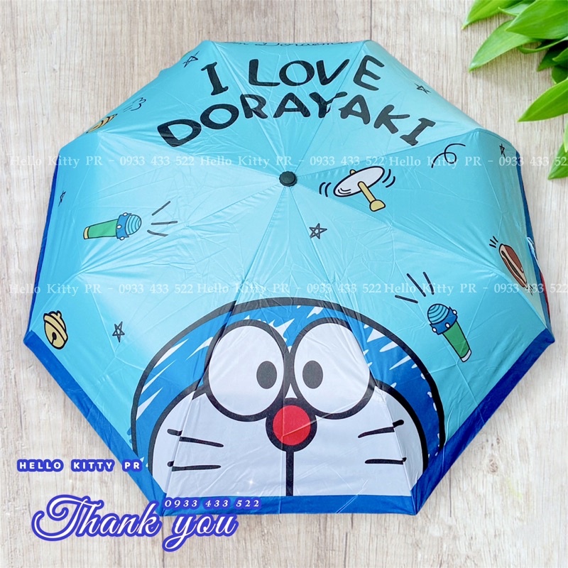 Ô dù gấp gọn che mưa che nắng Hello Kitty - Doremon Doraemon